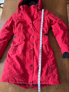 The North Face Red Goose Down Winter Parka Hooded Multi-Pocket Small